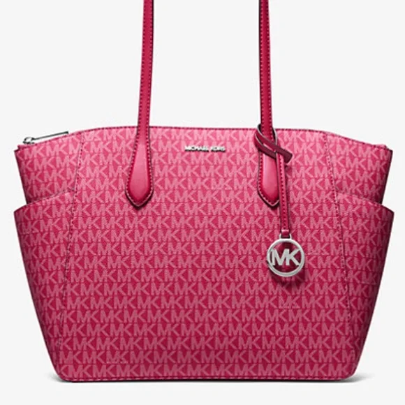 MICHAEL KORS Marilyn Md Signature Logo Shoulder Tote Bag
Dark Raspberry
NWT - Picture 5 of 16